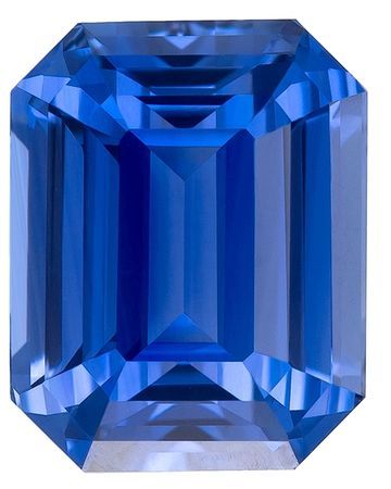 Great Earring Gems Blue Sapphire Gemstone 2.11 carats, Emerald Cut, 7.6 x 6 mm, with AfricaGems Certificate