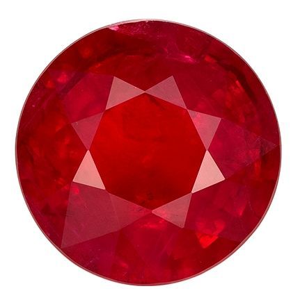 Great Ring Stone Ruby Gemstone 2.29 carats, Round Cut, 7.67 x 4.65 mm, with GRS Certificate