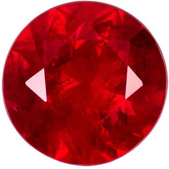 Great Ruby Genuine Gem, Rich Pure Red, Round Cut, 5 mm, 0.56 carats