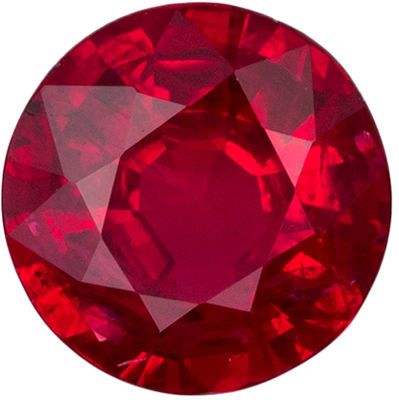 Great Ruby Loose Gem, 4.9 mm, Vivid Rich Red, Round Cut, 0.47 carats