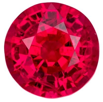 Great Stone Ruby Gemstone 0.54 carats, Round Cut, 4.8 mm, with AfricaGems Certificate
