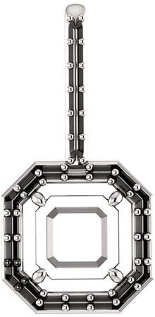 Halo Accented Pendant Mounting for Asscher Gemstone Size 5mm to 7mm
