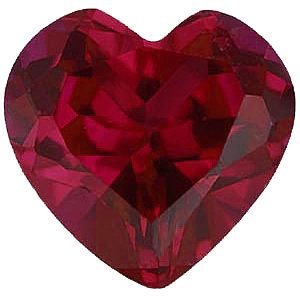Imitation Ruby Heart Cut Stones