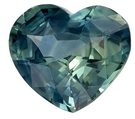In Fashion Blue Green Sapphire Gemstone 1.18 carats, Heart Cut, 6.9 x 6 mm, with AfricaGems Certificate