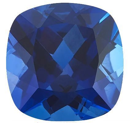 Lab Created Blue Sapphire Antique Square Cut in Grade GEM