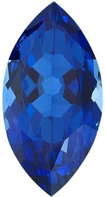 Lab Created Blue Sapphire Marquise Cut in Grade GEM
