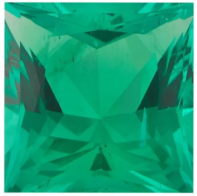 Lab Created Emerald Princess Cut in Grade GEM