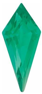 Lab Created Emerald Shield Cut in Grade GEM