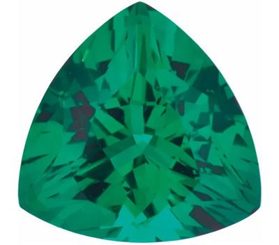 Lab Created Emerald Trillion Cut in Grade GEM