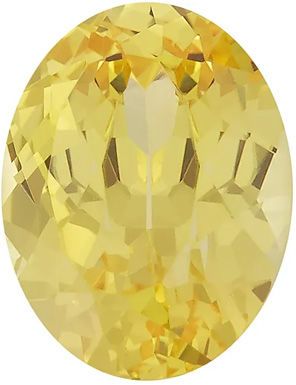 Lab Created Yellow Sapphire Oval Cut in Grade GEM