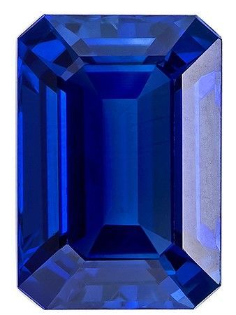 Loose Blue Sapphire Loose Gemstone, 0.77 carats in Emerald Cut, 5.8 x 4mm, Great Buy