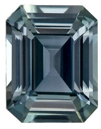 Low Price Blue Green Sapphire Gemstone 1.4 carats, Emerald Cut, 6.9 x 5.4 mm, with AfricaGems Certificate