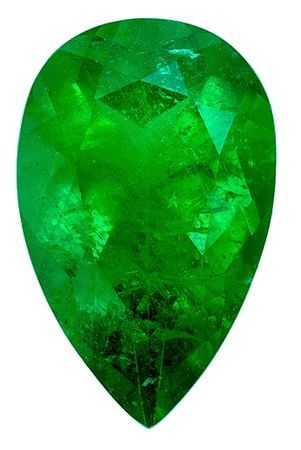Low Price Emerald Gemstone 0.68 carats, Pear Cut, 7.8 x 4.9 mm, with AfricaGems Certificate