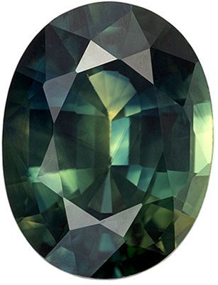 Low Price on  Genuine Loose Blue Green Sapphire Gem in Oval Cut, 8 x 6.1 mm, Medium Blue Green Color, 1.59 carats