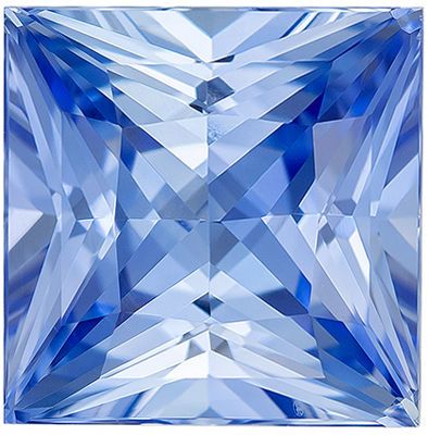Super Bright GIA Certified Genuine Loose Blue Sapphire Gemstone in Princess Cut, 8.89 x 8.8 x 5.97 mm, Cornflower Blue, 4.57 carats