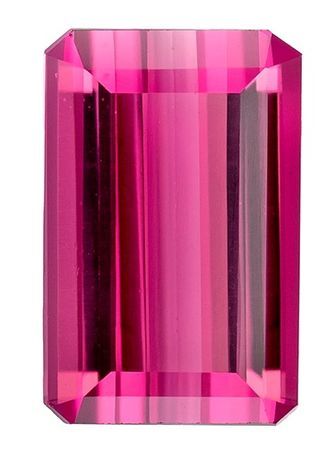 Low Price Pink Tourmaline Loose Gemstone, 2.1 carats in Emerald Cut, 9.2 x 6mm, Great Buy