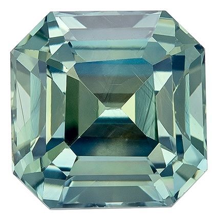 Must See Blue Green Sapphire Gemstone 1.7 carats, Emerald Cut, 6.3  mm, with AfricaGems Certificate