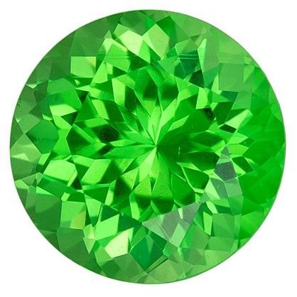 Must See Green Tsavorite Loose Gemstone, 0.87 carats in Round Cut, 5.7 mm, Gorgeous Stone