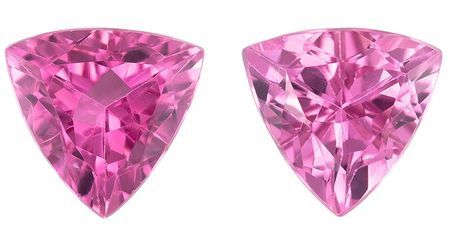 Must See Pink Tourmaline Trillion Shaped Gemstone, 1.39 carats, 6mm - Super Great Buy
