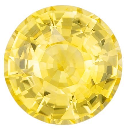 Must See Yellow Sapphire Gemstone 1.09 carats, Round Cut, 6 mm, with AfricaGems Certificate