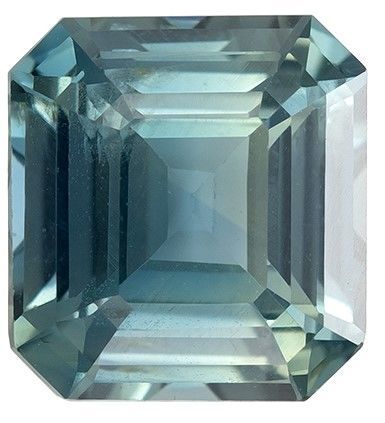 Natural Blue Green Sapphire Gem, 1.81 carats Emerald Cut in 6.8 x 6.4 mm size in Stunning Blue Green Color With AfricaGems Certificate