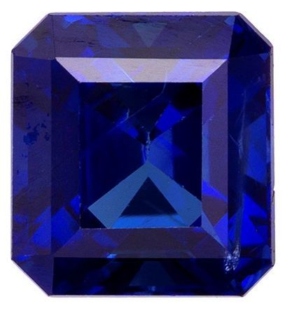 Natural Blue Sapphire Gemstone, Emerald Cut, 1.11 carats, 5.7 x 5.26 x 3.87 mm , GIA Certified - A Low Price Top Gem