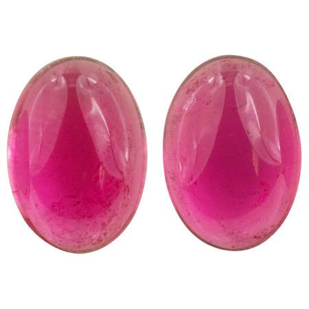 Natural Pink Tourmaline Well Matched Gem Pair in Oval Cut, 17.61 carats, 16 x 11.80 mm Displays Vivid Pink Color
