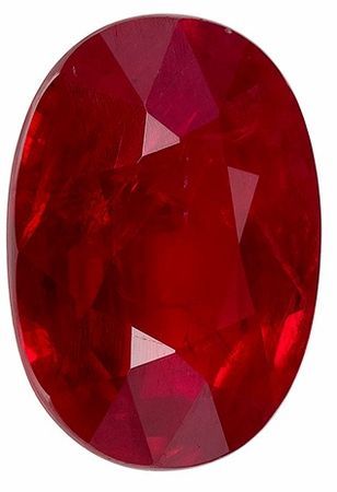 Natural Red Ruby Gem, 2.16 carats Oval Cut in 9.5 x 6.6 mm size in Very Fine Rich Red Color With AfricaGems Certificate