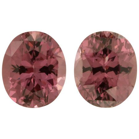 Natural Rhodolite Garnet Well Matched Gem Pair in Oval Cut, 5.84 carats, 9 x 7.60 mm Displays Vivid Pink-Red Color