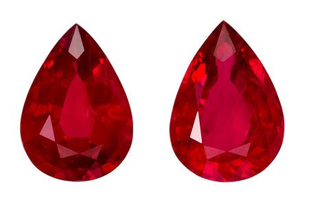Perfect Earring Gems Ruby Gemstone Pair 1.53 carats, Pear Cut, 7 x 5 mm, with AfricaGems Certificate