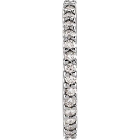 Natural Diamond Earrings in Platinum 1/4 Carat Diamond Hinged 18 mm Hoop Single Earring