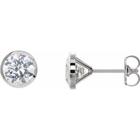 Natural Diamond Earrings in Platinum 1/5 Carat Diamond CocKaratail-Style Earrings