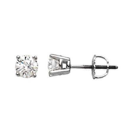 Natural Diamond Earrings in Platinum 1/5 Carat Diamond Stud Earrings