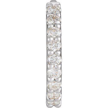 Natural Diamond Earrings in Platinum 1/8 Carat Diamond Hinged 10.32 mm Hoop Single Earring