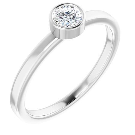 Genuine Sapphire Ring in Platinum 4 mm Round Sapphire Ring