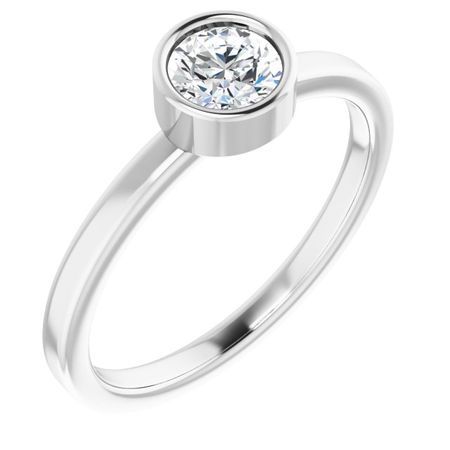 Genuine Sapphire Ring in Platinum 5 mm Round Sapphire Ring