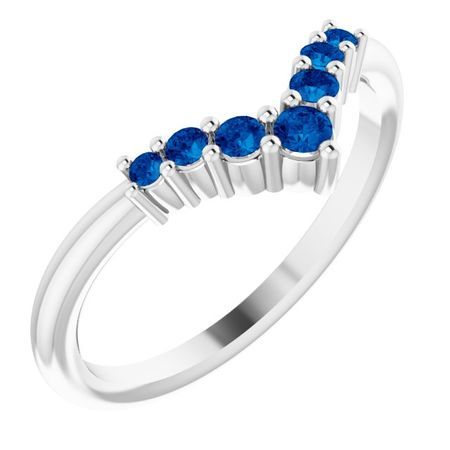 Genuine Sapphire Ring in Platinum Genuine Sapphire Graduated 