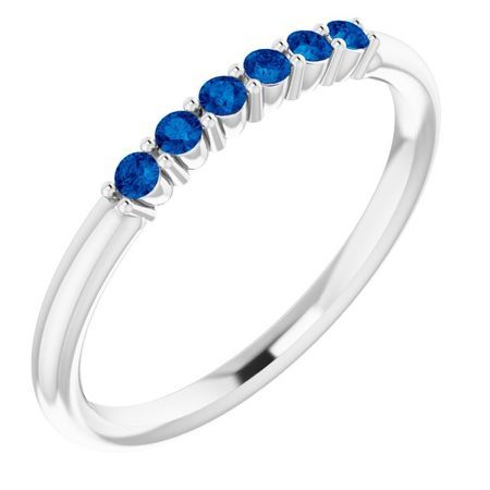 Genuine Sapphire Ring in Platinum Genuine Sapphire Stackable Ring