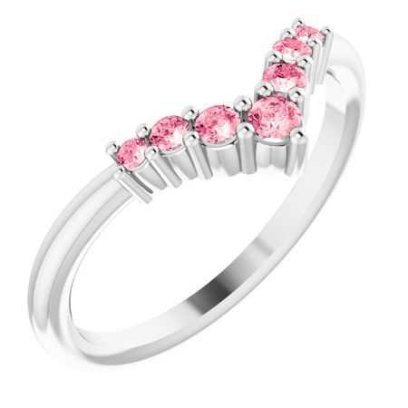 Pink Tourmaline Ring in Platinum Pink Tourmaline Graduated 