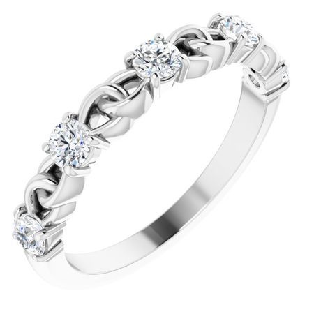 Genuine Sapphire Ring in Platinum Sapphire Stackable Link Ring