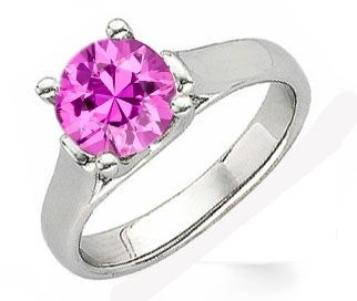 Pretty in Pink! - Lovely Hot 1ct 6mm Pink Sapphire 1 carat Solitaire Gemstone Ring With Chunky 14k Gold Band