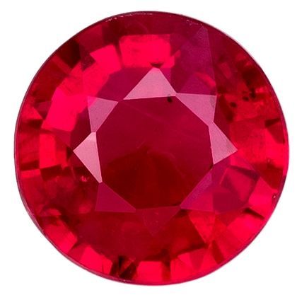 Pretty Ruby Gemstone 0.48 carats, Round Cut, 4.7 mm, with AfricaGems Certificate