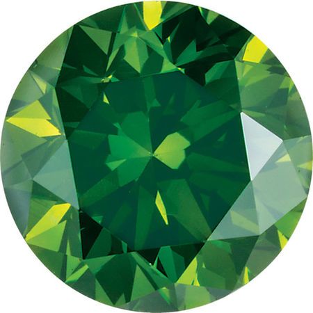 Round Dark Green Enhanced Diamonds