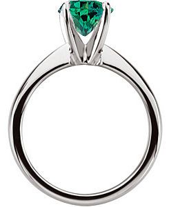 Genuine Alexandrite Engagement Solitaire Ring in Round Cut Low Price on 4.0mm, 0.25 carat Gem, 4 prong in 14 KT white gold
