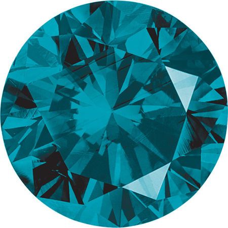 Round Teal Blue Enhanced Diamond