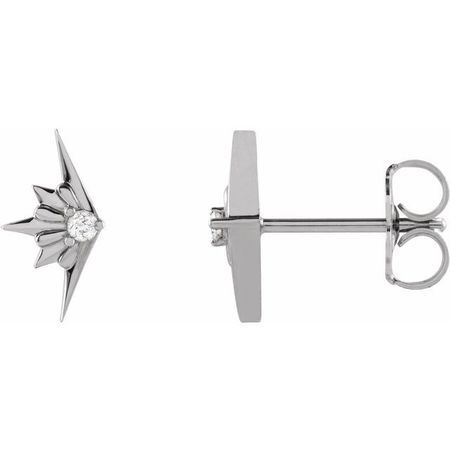 Sterling Silver .03 Carat Weight Diamond Starburst Earrings