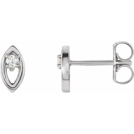 Sterling Silver .05 Carat Weight Diamond Solitaire Earrings
