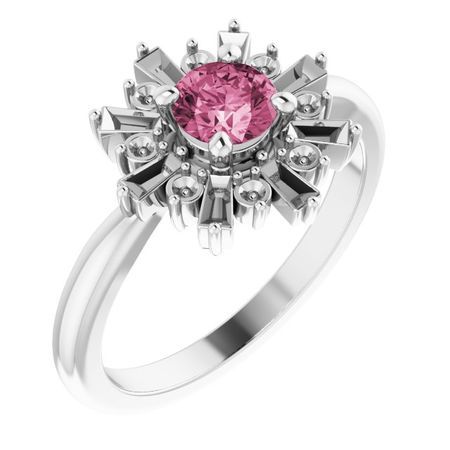 Pink Tourmaline Ring in Sterling Silver Pink Tourmaline & 3/8 Carat Ring