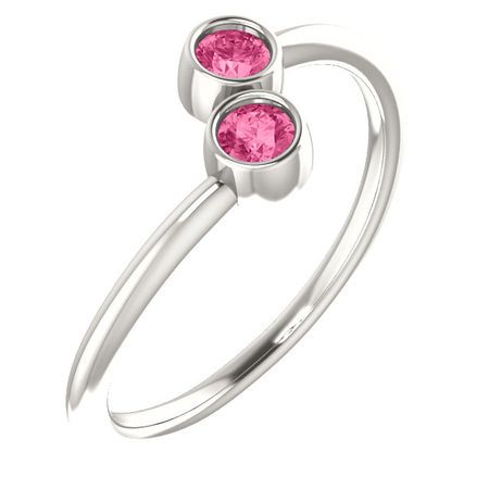 Buy Sterling Silver Pink Tourmaline Two-Stone Ring