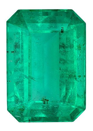 Stunning Emerald Gemstone, 0.68 Carats, Emerald Shape, 7 x 5mm, Stunning Vivid Green Color